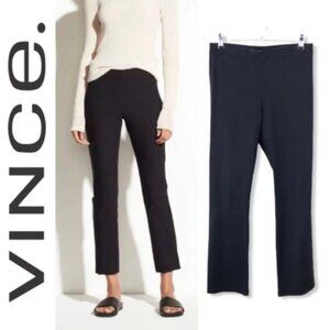 Vince Ponte Knit Straight Leg Pull On Stretch Crop Pants Size L Black